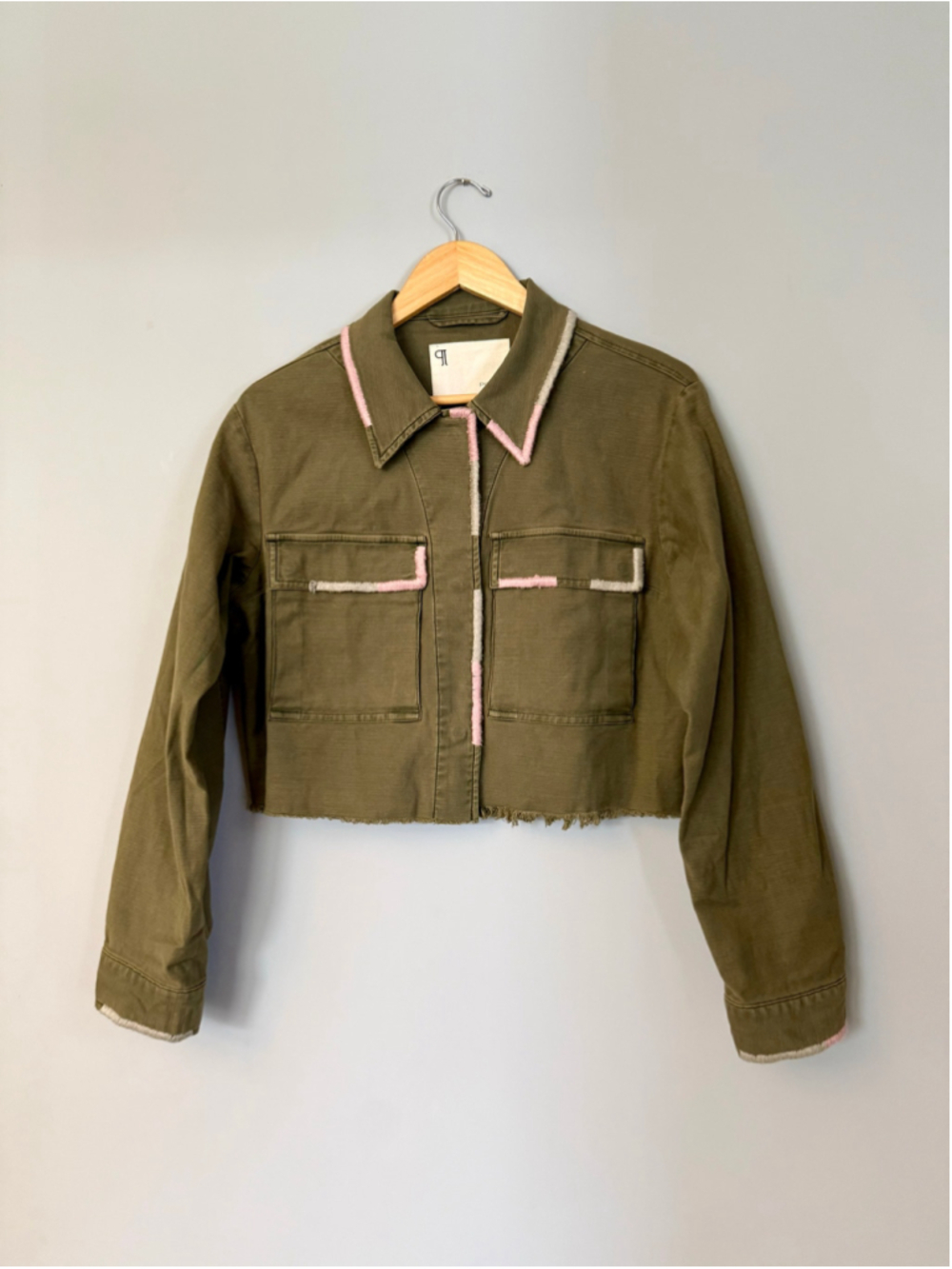 Pilcro Embroidered Utility Cropped Jacket Women’s Size M